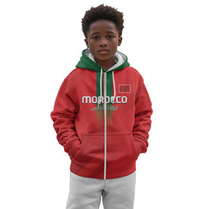 Custom Morocco Football Kid Hoodie Go Lionesses of Atlas