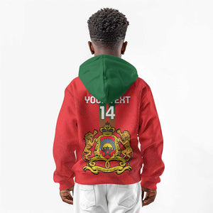 Custom Morocco Football Kid Hoodie Go Lionesses of Atlas