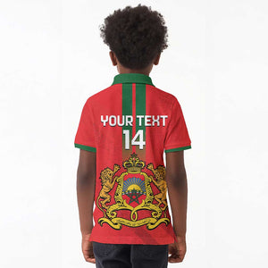 Custom Morocco Football Kid Polo Shirt Go Lionesses of Atlas