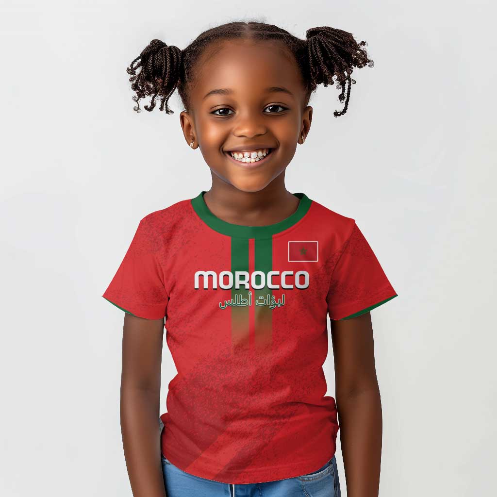 Custom Morocco Football Kid T shirt Go Lionesses of Atlas