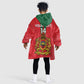 Custom Morocco Football KId Wearable Blanket Hoodie Go Lionesses of Atlas