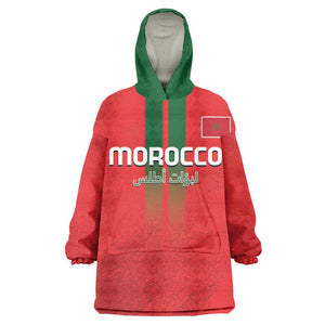 Custom Morocco Football KId Wearable Blanket Hoodie Go Lionesses of Atlas