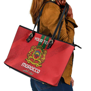 Custom Morocco Football Leather Tote Bag Go Lionesses of Atlas