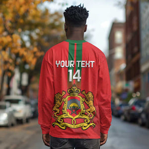 Custom Morocco Football Long Sleeve Shirt Go Lionesses of Atlas LT14