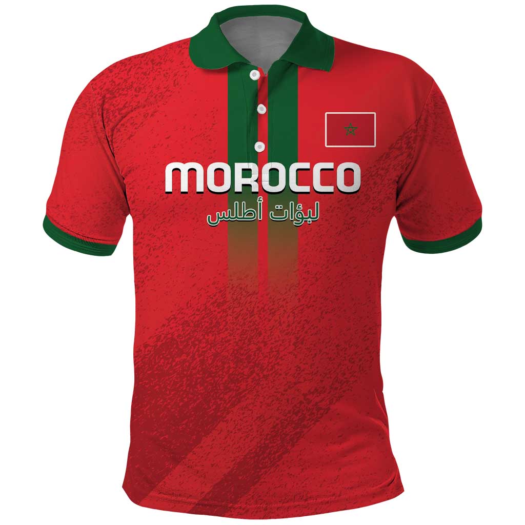 Custom Morocco Football Polo Shirt Go Lionesses of Atlas