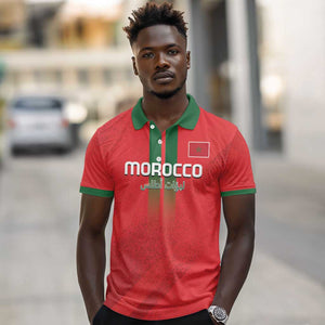 Custom Morocco Football Polo Shirt Go Lionesses of Atlas