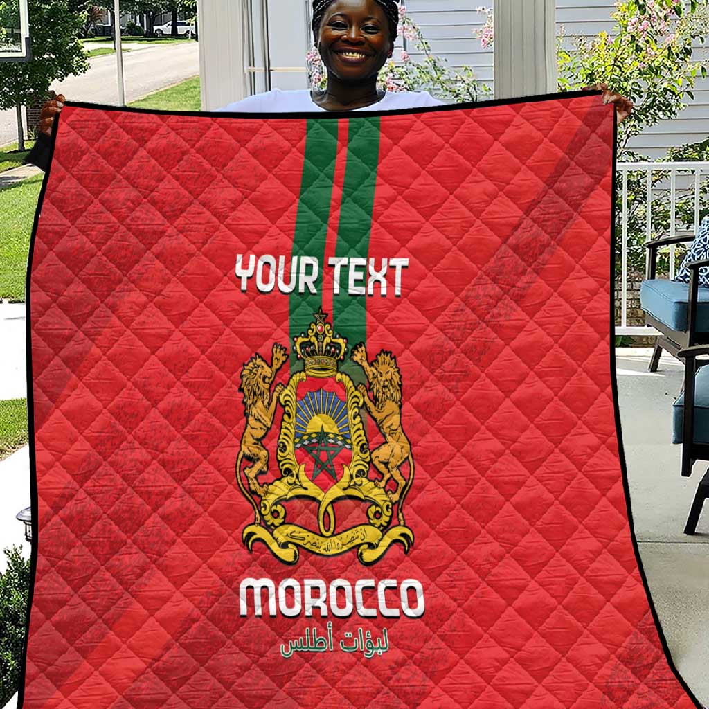 Custom Morocco Football Quilt Go Lionesses of Atlas