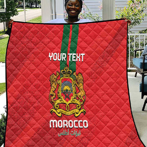 Custom Morocco Football Quilt Go Lionesses of Atlas