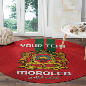 Custom Morocco Football Round Carpet Go Lionesses of Atlas