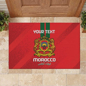 Custom Morocco Football Rubber Doormat Go Lionesses of Atlas