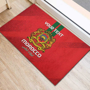 Custom Morocco Football Rubber Doormat Go Lionesses of Atlas