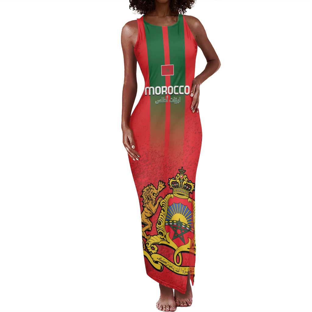 Custom Morocco Football Tank Maxi Dress Go Lionesses of Atlas