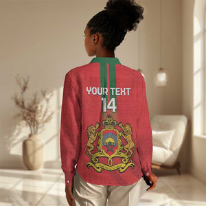 Custom Morocco Football Women Casual Shirt Go Lionesses of Atlas