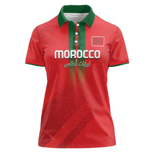 Custom Morocco Football Women Polo Shirt Go Lionesses of Atlas