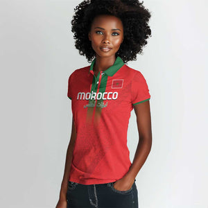 Custom Morocco Football Women Polo Shirt Go Lionesses of Atlas