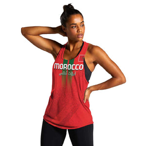 Custom Morocco Football Women Racerback Tank Go Lionesses of Atlas