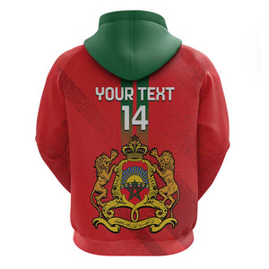 Custom Morocco Football Zip Hoodie Go Lionesses of Atlas