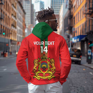 Custom Morocco Football Zip Hoodie Go Lionesses of Atlas