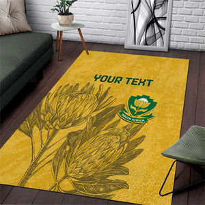 Custom South Africa Soccer Area Rug Go Banyana Banyana Proteas