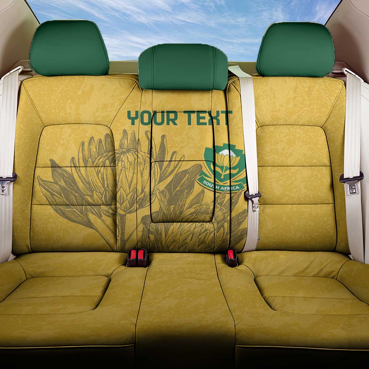 Custom South Africa Soccer Back Car Seat Cover Go Banyana Banyana Proteas