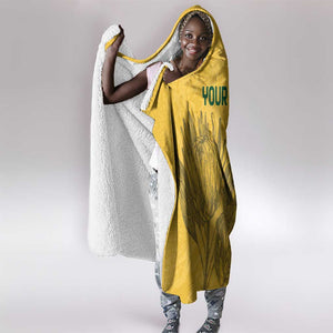 Custom South Africa Soccer Hooded Blanket Go Banyana Banyana Proteas