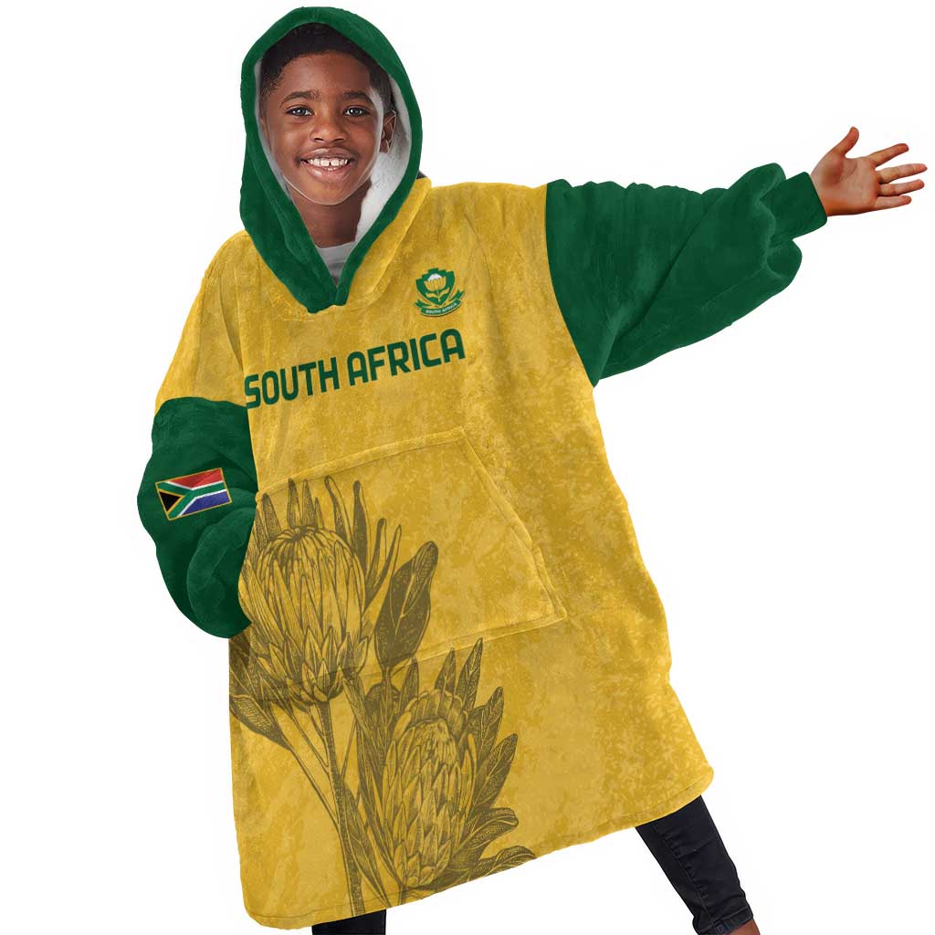 Custom South Africa Soccer KId Wearable Blanket Hoodie Go Banyana Banyana Proteas