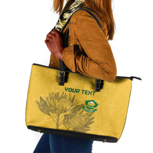 Custom South Africa Soccer Leather Tote Bag Go Banyana Banyana Proteas