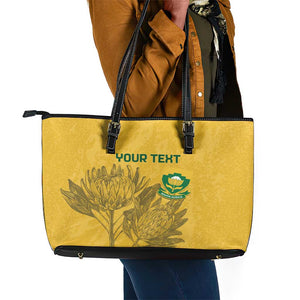 Custom South Africa Soccer Leather Tote Bag Go Banyana Banyana Proteas