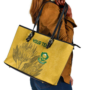 Custom South Africa Soccer Leather Tote Bag Go Banyana Banyana Proteas