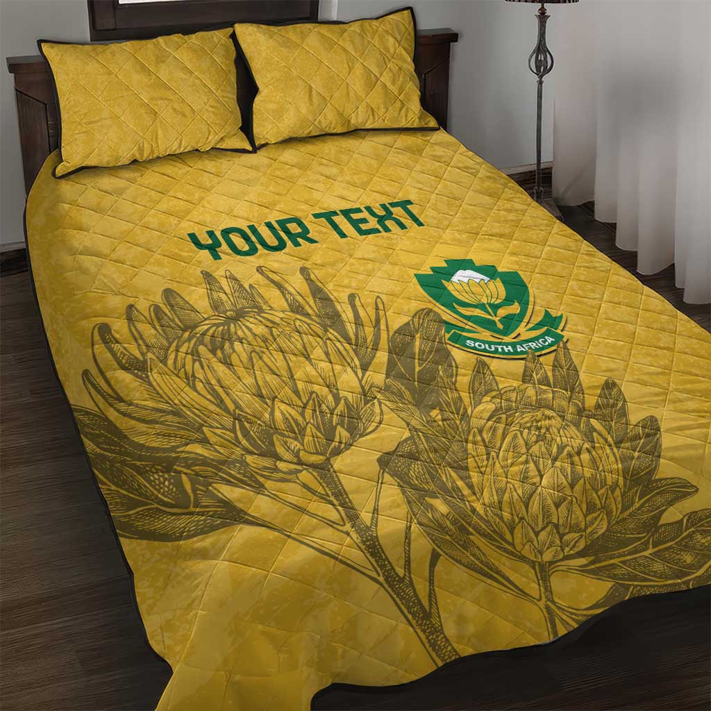 Custom South Africa Soccer Quilt Bed Set Go Banyana Banyana Proteas