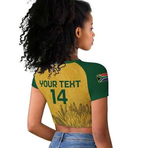 Custom South Africa Soccer Raglan Cropped T shirt Go Banyana Banyana Proteas