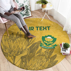 Custom South Africa Soccer Round Carpet Go Banyana Banyana Proteas