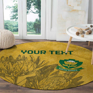 Custom South Africa Soccer Round Carpet Go Banyana Banyana Proteas