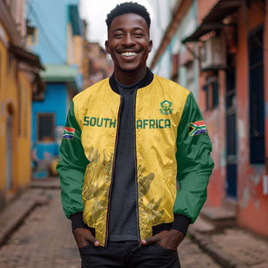 Custom South Africa Soccer Sleeve Zip Bomber Jacket Go Banyana Banyana Proteas