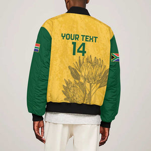 Custom South Africa Soccer Sleeve Zip Bomber Jacket Go Banyana Banyana Proteas