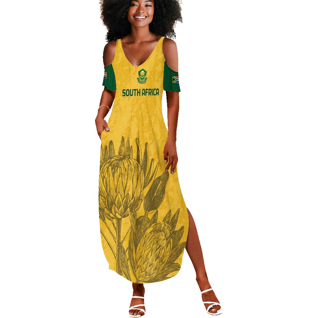 Custom South Africa Soccer Summer Maxi Dress Go Banyana Banyana Proteas