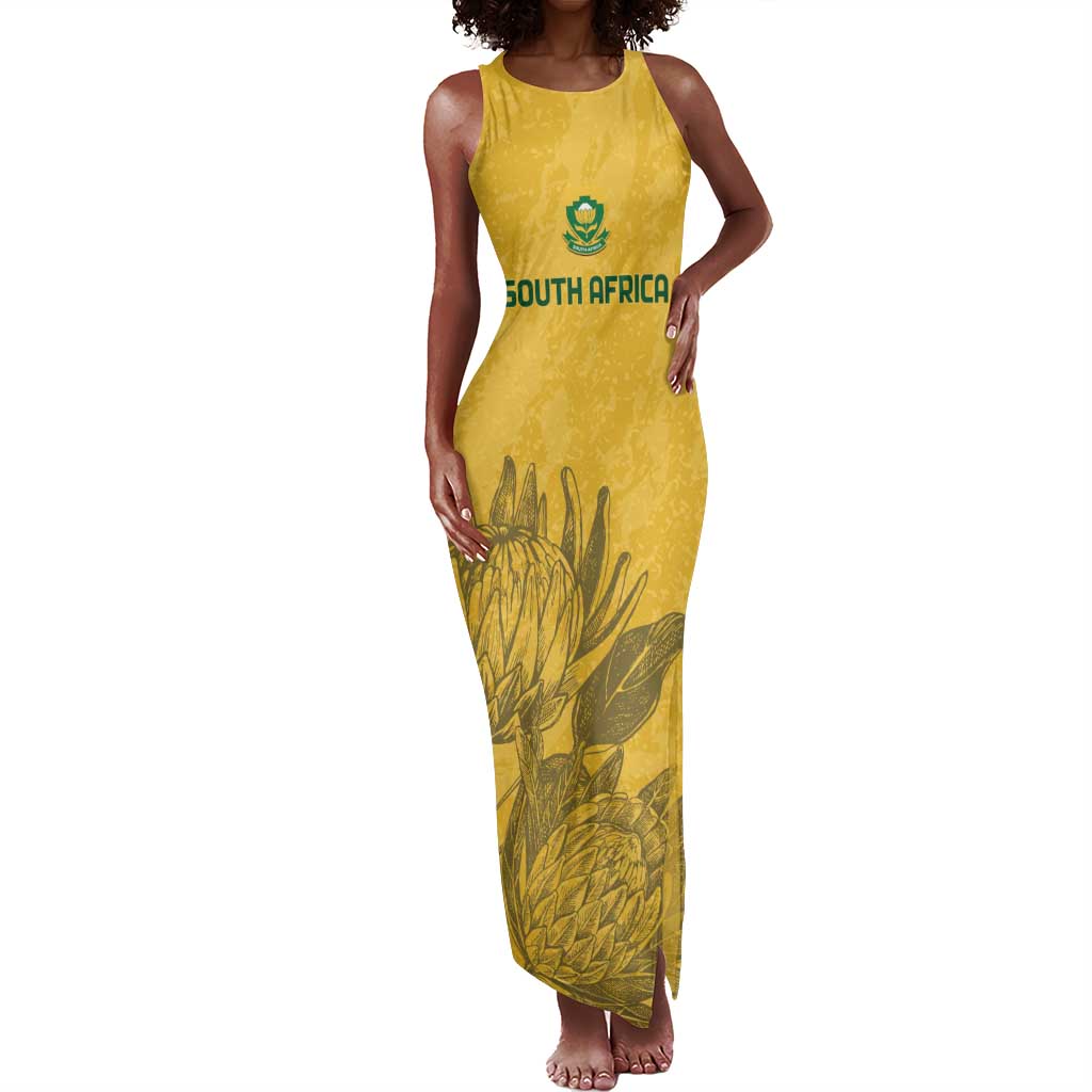 Custom South Africa Soccer Tank Maxi Dress Go Banyana Banyana Proteas