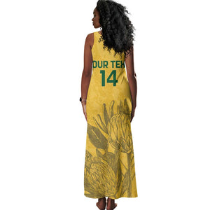 Custom South Africa Soccer Tank Maxi Dress Go Banyana Banyana Proteas