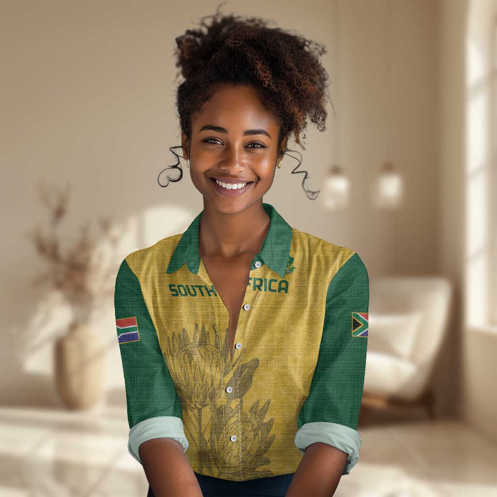 Custom South Africa Soccer Women Casual Shirt Go Banyana Banyana Proteas LT14