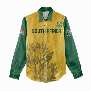 Custom South Africa Soccer Women Casual Shirt Go Banyana Banyana Proteas