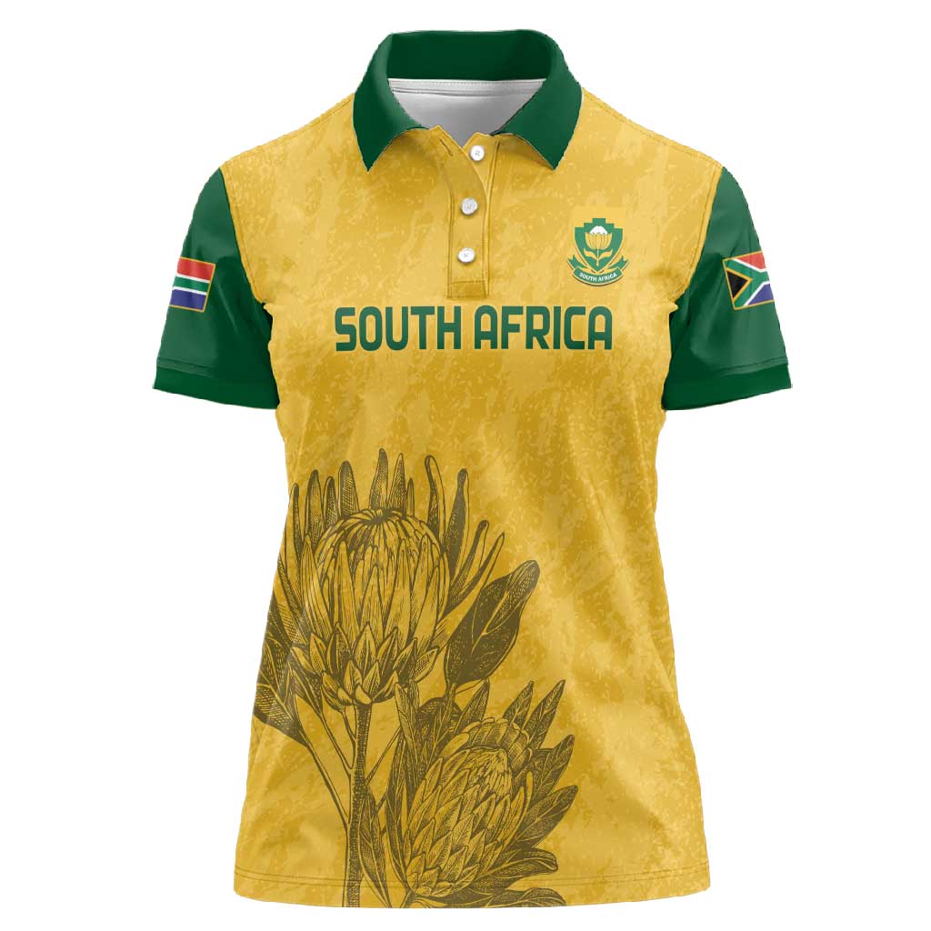 Custom South Africa Soccer Women Polo Shirt Go Banyana Banyana Proteas