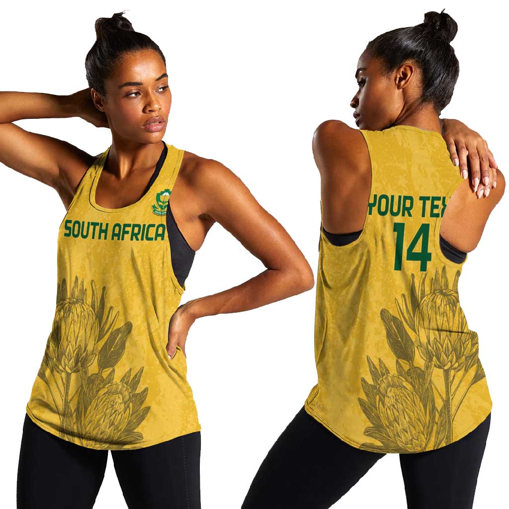 Custom South Africa Soccer Women Racerback Tank Go Banyana Banyana Proteas