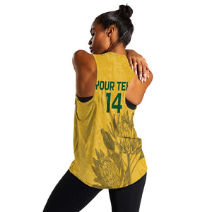 Custom South Africa Soccer Women Racerback Tank Go Banyana Banyana Proteas