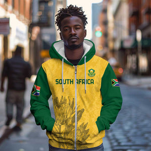 Custom South Africa Soccer Zip Hoodie Go Banyana Banyana Proteas