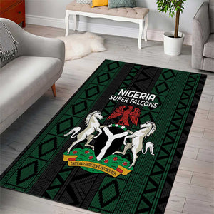 Nigeria Football Area Rug Go Super Falcons African Pattern