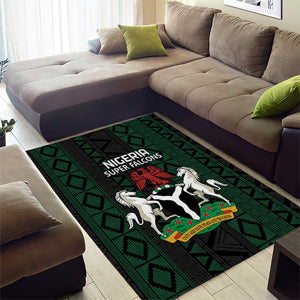 Nigeria Football Area Rug Go Super Falcons African Pattern