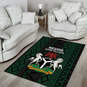 Nigeria Football Area Rug Go Super Falcons African Pattern