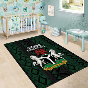 Nigeria Football Area Rug Go Super Falcons African Pattern