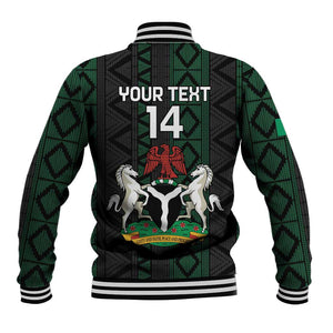 Custom Nigeria Football Baseball Jacket Go Super Falcons African Pattern LT14