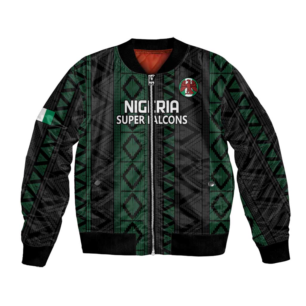 Custom Nigeria Football Bomber Jacket Go Super Falcons African Pattern